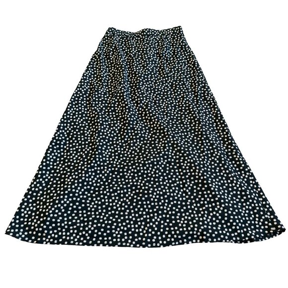 Princess Polly Black White Floral Print Skirt Midi High Slit Flowy Trendy Size 4 - Picture 7 of 10